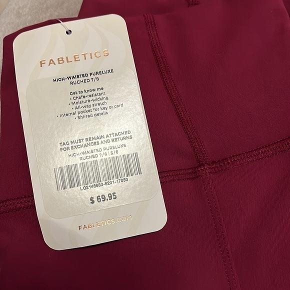 Fabletics high waisted pure Luxe ruched 7/8 leggings, small - Picture 4 of 8
